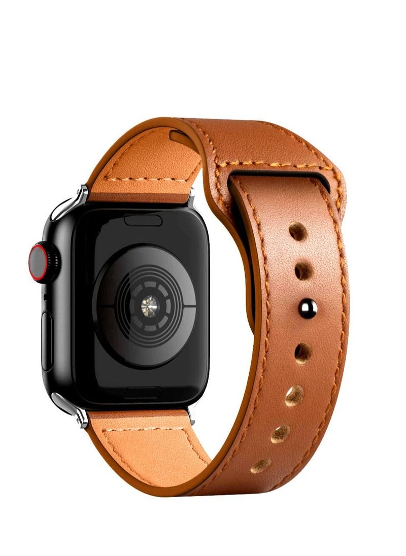 Generic - Suitable for Apple Watch Genuine Leather Strap 40mm - Image 1