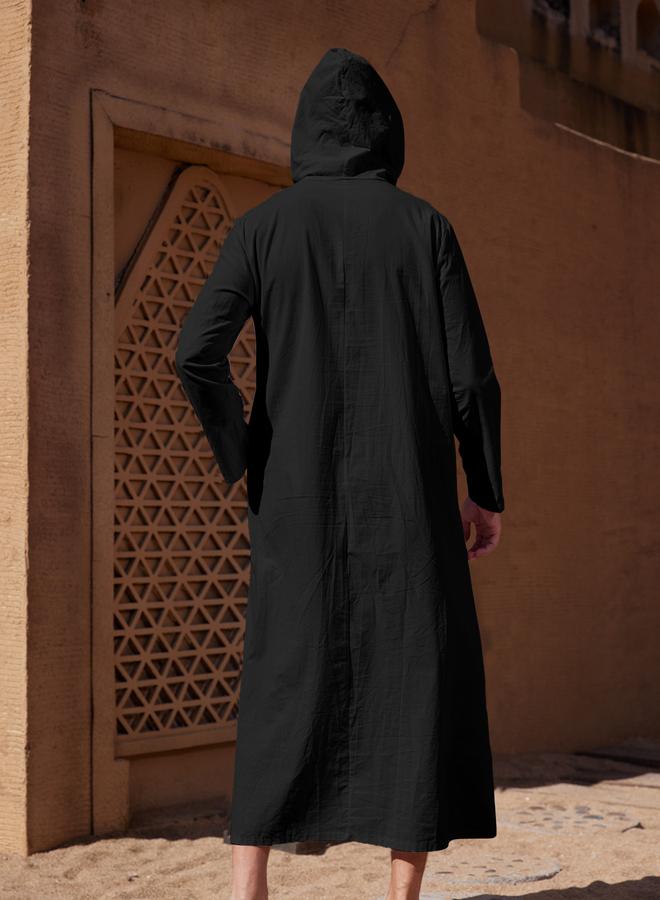Take Two Take Two Solid Hooded Long Sleeve Longline Robe  - Image 2
