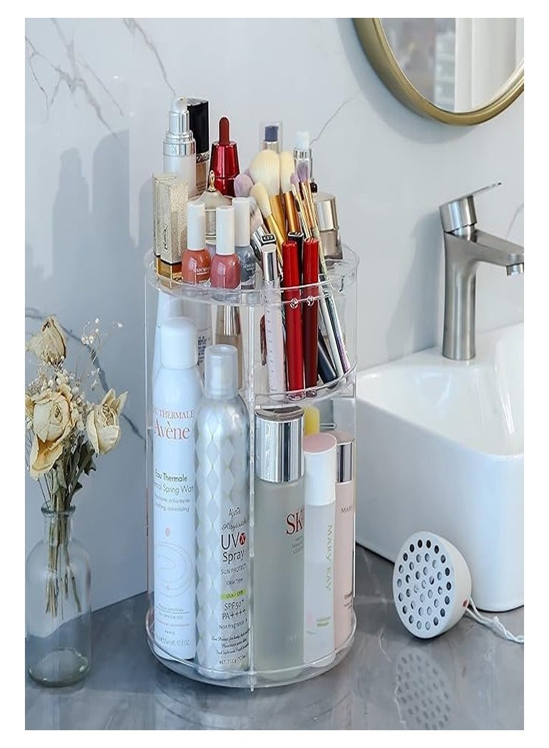 Generic Makeup Organizer, 360° Rotating Adjustable Acrylic Cosmetic Display Case, 6 Layers Large Capacity Makeup Storage for Perfume, Makeup Brushes, Lipsticks and More, Clear - Image 5