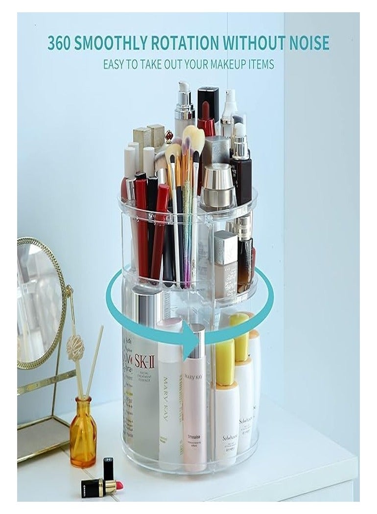 Generic Makeup Organizer, 360° Rotating Adjustable Acrylic Cosmetic Display Case, 6 Layers Large Capacity Makeup Storage for Perfume, Makeup Brushes, Lipsticks and More, Clear - Image 4