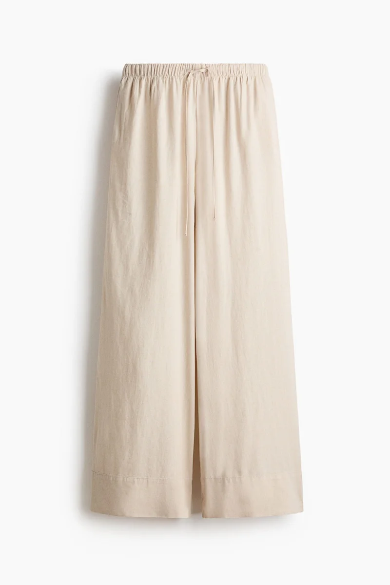 H&M Wide linen-blend trousers