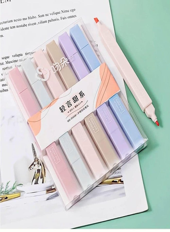 LeafLoom Chic Aesthetic Modern Minimal Pastel Double Tip Colorful Highlighters Set Of 6 Double Sided Pens || Light Shades, Bleed Free - Image 2