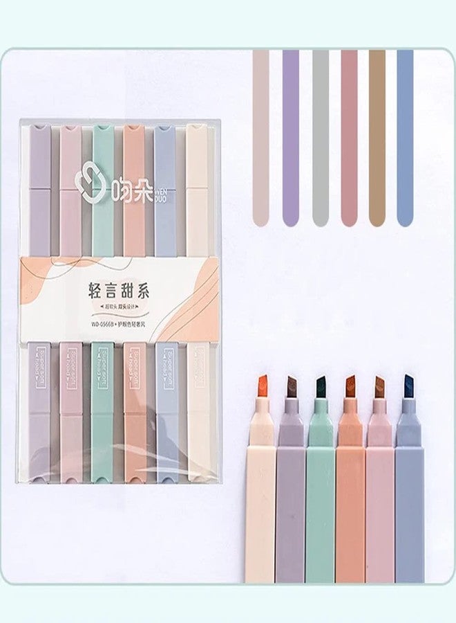 LeafLoom Chic Aesthetic Modern Minimal Pastel Double Tip Colorful Highlighters Set Of 6 Double Sided Pens || Light Shades, Bleed Free - Image 3