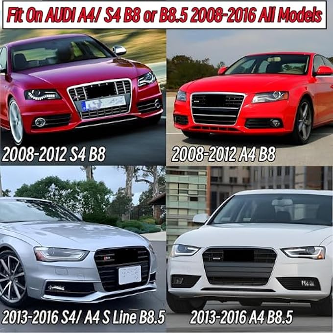 NeespoC Front Bumper Lip Splitter Spoiler Fit for Audi S5/ A5 S-Line/ A5 B8 B8.5 2008-2017 + S4/ A4 S-Line/ A4 B8 B8.5 2008-2016, 3pcs Accessories Air Chin Body Kit (Gloss Black) - Image 2
