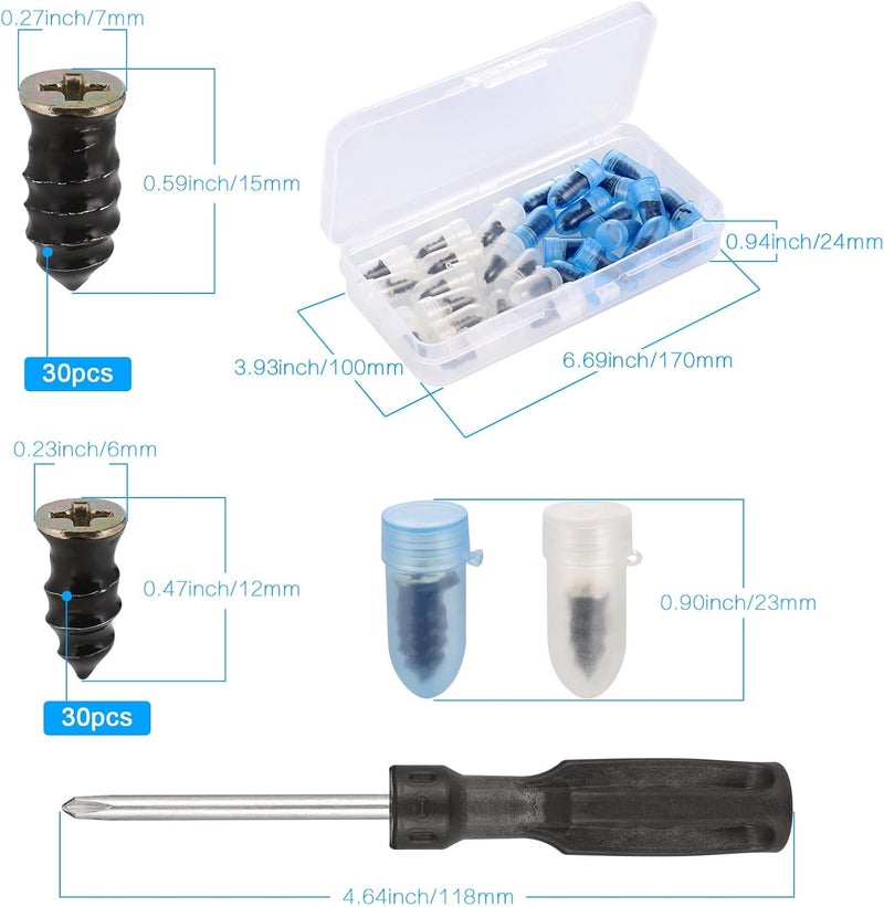 Zocipro 60-Piece Tubeless Tyre Repair Kit with Screwdriver for Cars and Motorcycles - Image 2