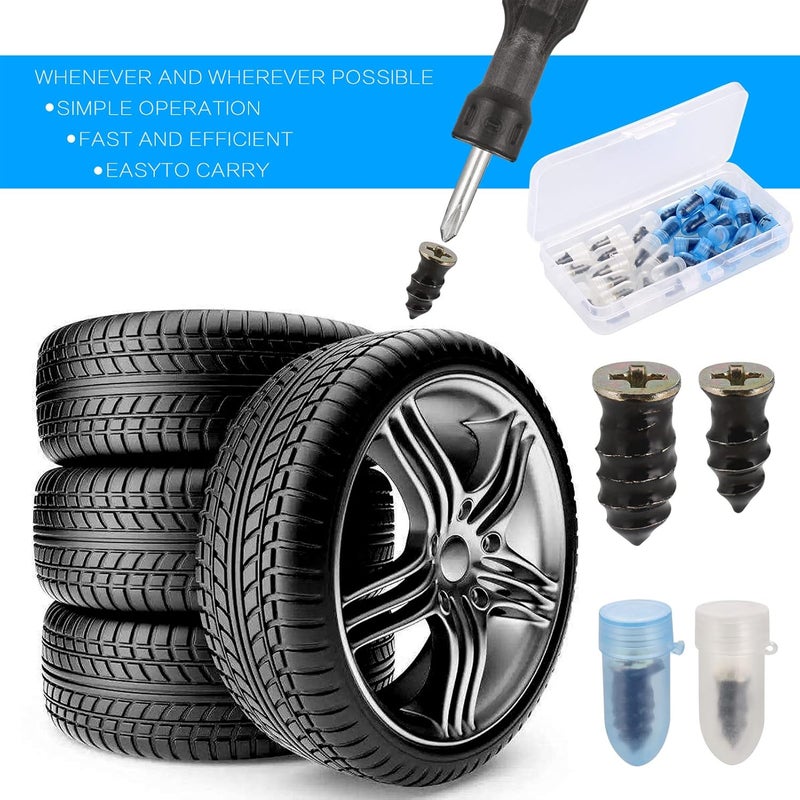 Zocipro 60-Piece Tubeless Tyre Repair Kit with Screwdriver for Cars and Motorcycles - Image 4