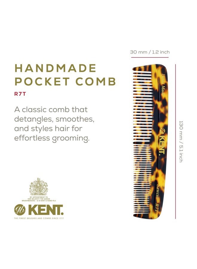 KENT Fine and Wide Tooth Hair Comb, Handmade Pocket Comb for Men, Best Beard Comb and Mustache Comb for Grooming and Styling, Sawcut Kent Comb, Yellow Tokyo - Image 2