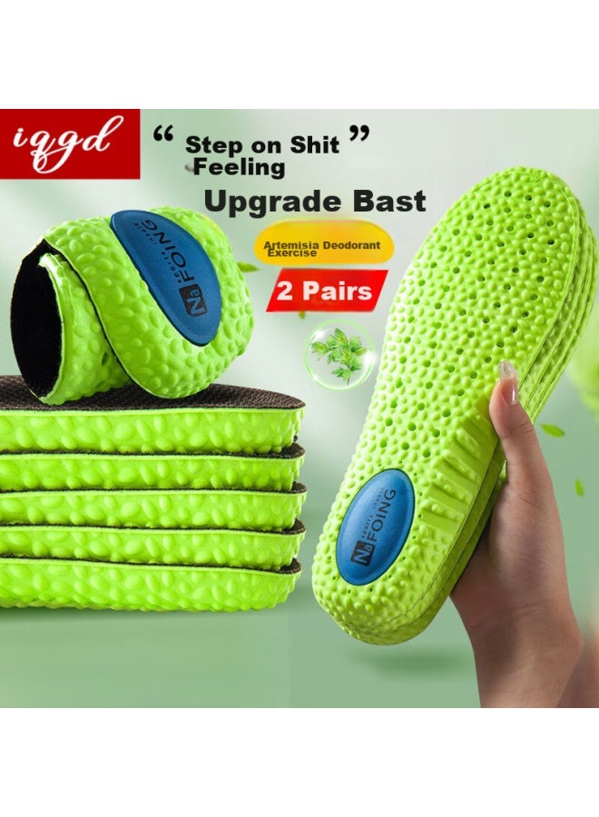 IQGD Iqgd2 Double Pack Anti-odor Oles For Men And Women, Sports Mugwort Antibacterial Shock-absorbing Breathable Military Training Soft Elastic Style 41-42  - Image 1