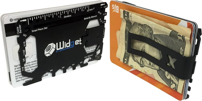 W4W , Multi purpose survival Pocket tool - 43 in 1 - credit card wallet size Ninja Multitool With Money Clip (Black) - Image 4