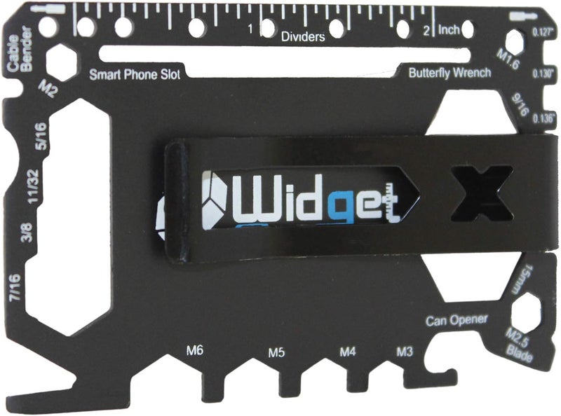 W4W , Multi purpose survival Pocket tool - 43 in 1 - credit card wallet size Ninja Multitool With Money Clip (Black) - Image 1
