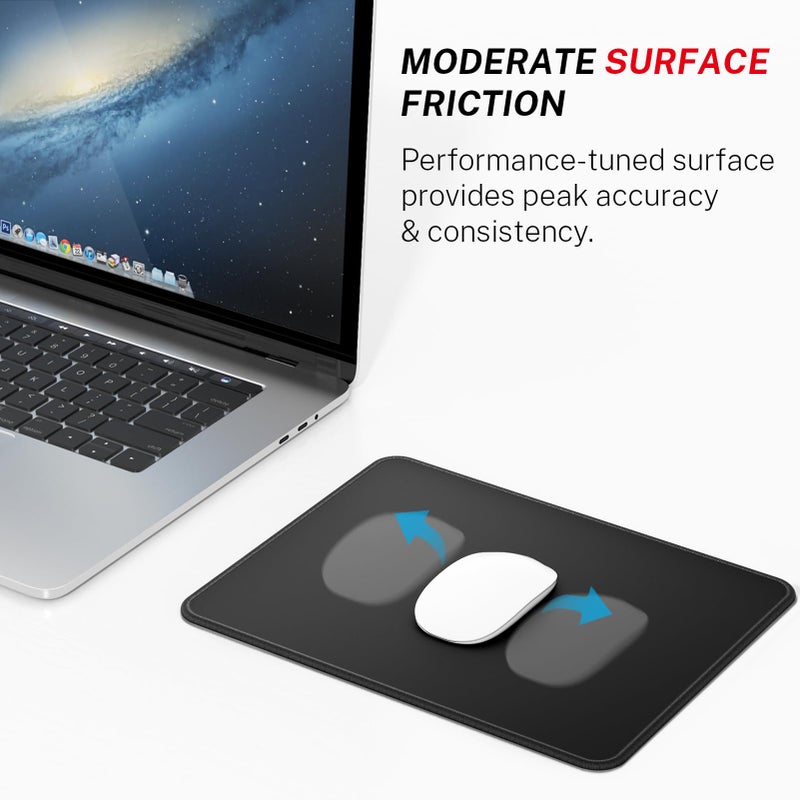 MROCO Mouse Pad [30% Larger] with Anti-Fray Stitched Edges, Premium-Textured Waterproof Surface, Non-Slip Rubber Base, Computer & Gaming Mouse Mat for Laptop, Office & Home, Black Topographic - Image 2