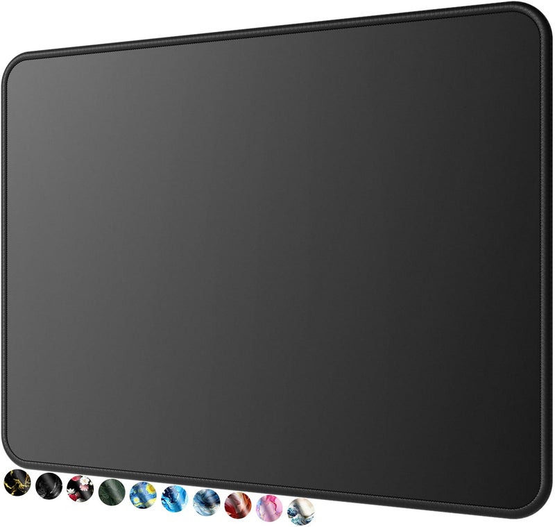 MROCO Mouse Pad [30% Larger] with Anti-Fray Stitched Edges, Premium-Textured Waterproof Surface, Non-Slip Rubber Base, Computer & Gaming Mouse Mat for Laptop, Office & Home, Black Topographic - Image 1