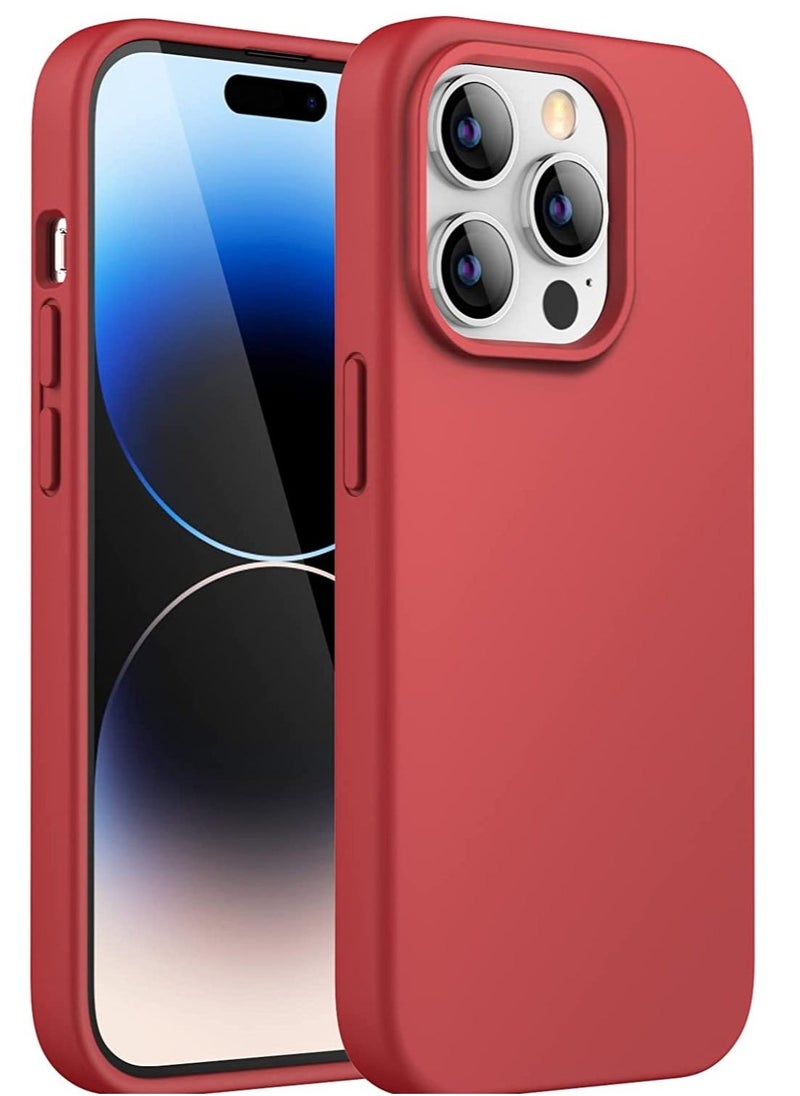 Raxoom Silicone Case for iPhone 14 Pro 6.1-Inch, Silky-Soft Touch Full-Body Protective Phone Case, Shockproof Cover with Microfiber Lining (Red) - Image 5
