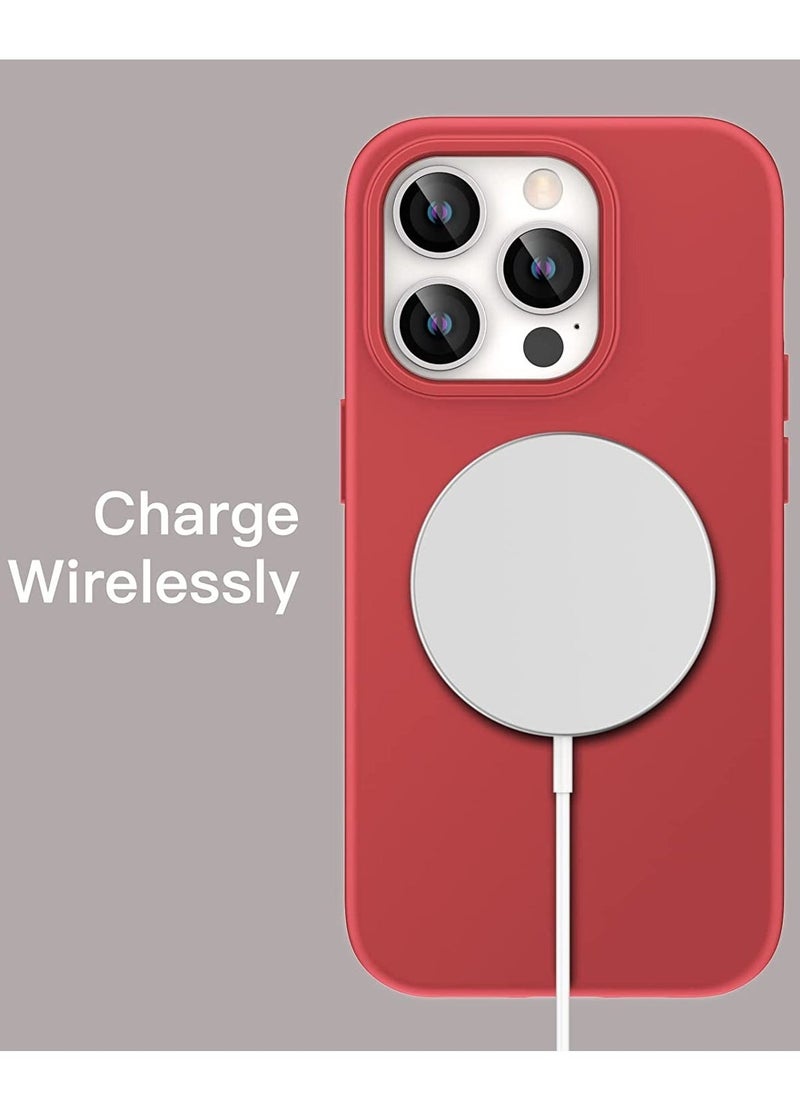 Raxoom Silicone Case for iPhone 14 Pro 6.1-Inch, Silky-Soft Touch Full-Body Protective Phone Case, Shockproof Cover with Microfiber Lining (Red) - Image 2