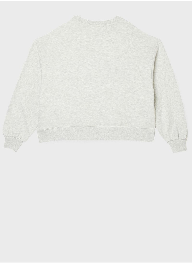 MANGO Youth Text Print Oversized Sweatshirt  - Image 2