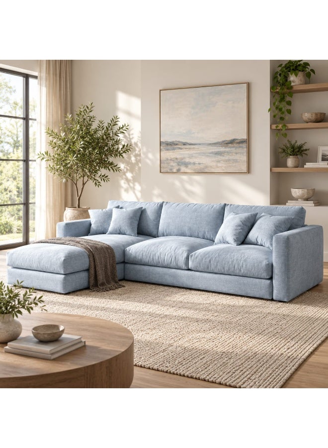 مهارة البحر أريكة فاخرة جديدة كلياً بتصميم حرف L، تتميز بمقعد زاوي واسع للغاية، ودعم مريح للظهر، وطراز منزلي عصري وأنيق. - Image 1