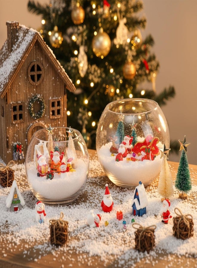 Roowest 150 Pcs Miniature Christmas Figurines for Snow Globe Kit DIY Crafts Mini Resin Ornaments with Santa Claus Stars Snowman Elk Reindeer Mini Christmas Trees Village Decorations - Image 4