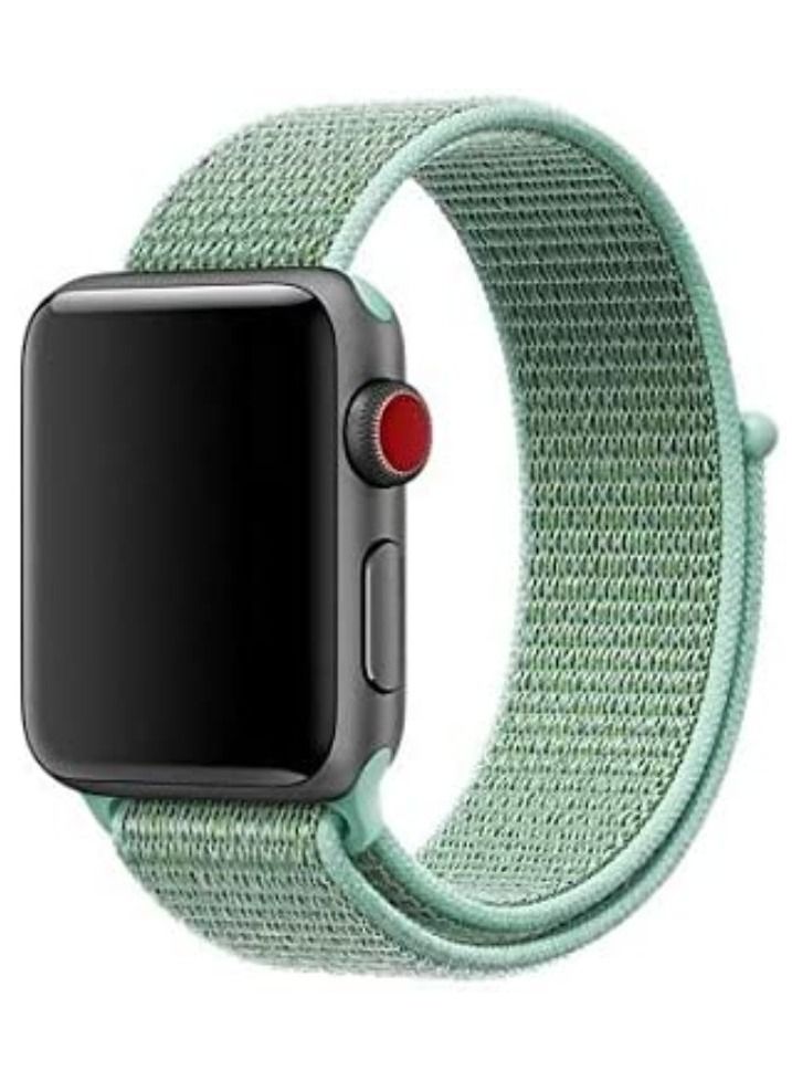 VITION Nylon Sport Band for Apple Watch 45mm 44mm 42mm Soft Replacement Strap for iWatch Series 7/ 6/ SE/ 5/4/3/2/1 (Marine Green)