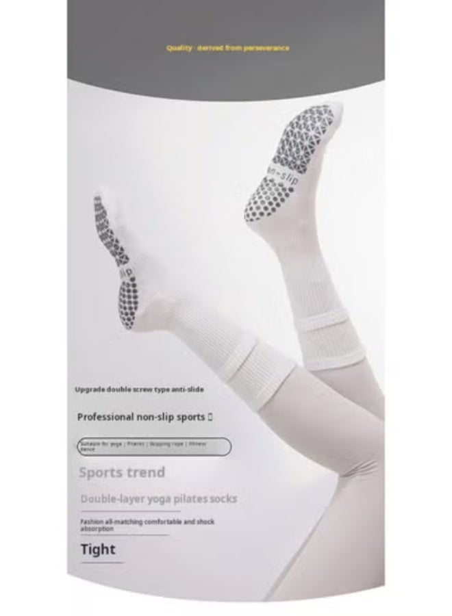 2 pairs fashion high-quality  Ladies' professional yoga socks guard every step, balanced long tube design | stable grip | moisture absorbing and breathable - Image 2
