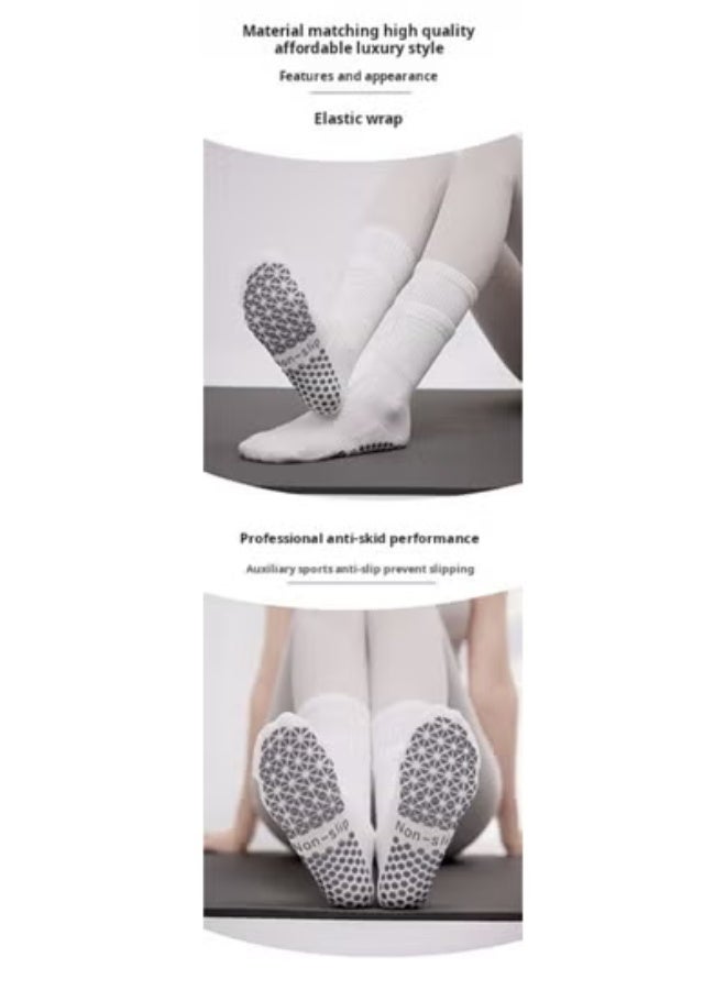 2 pairs fashion high-quality  Ladies' professional yoga socks guard every step, balanced long tube design | stable grip | moisture absorbing and breathable - Image 3