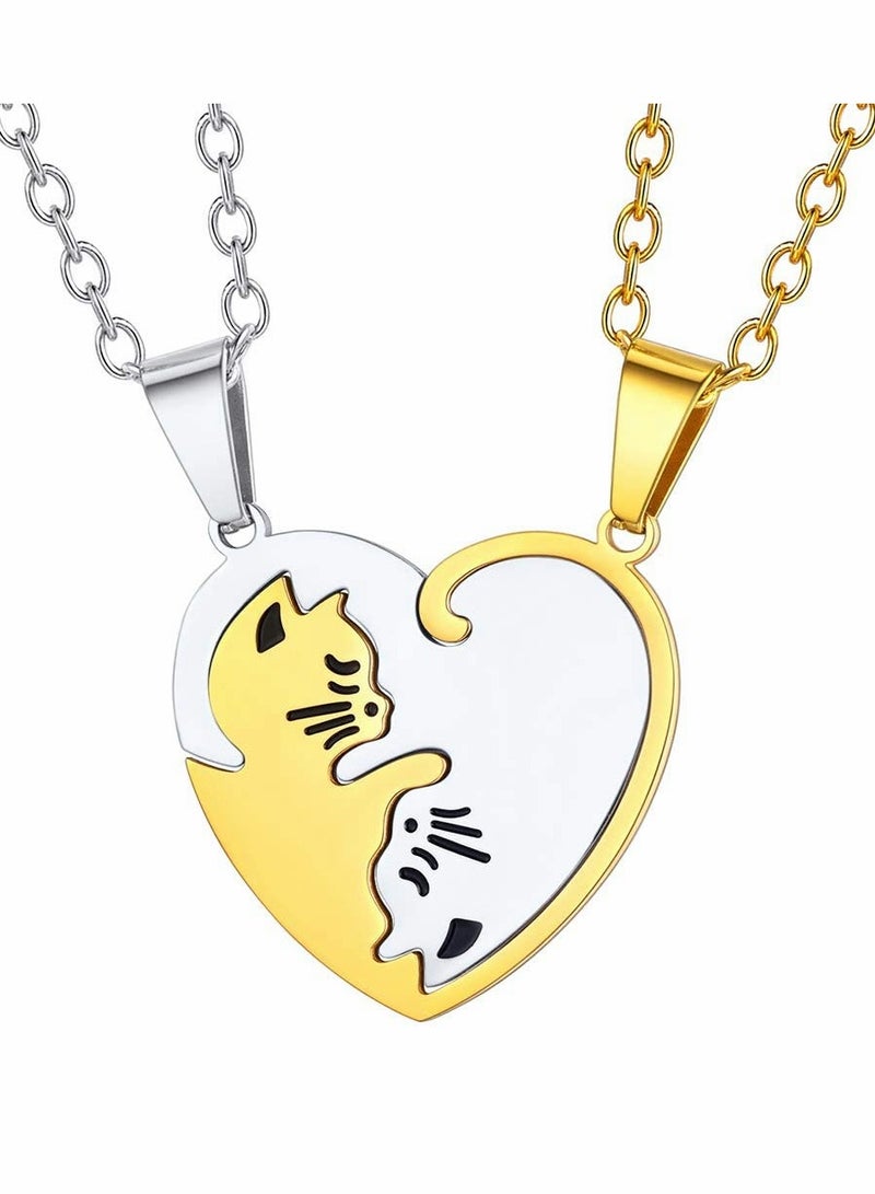 KASTWAVE Puzzle Matching Necklace, Couple Stitching Titanium Steel, Stainless Steel - Image 1