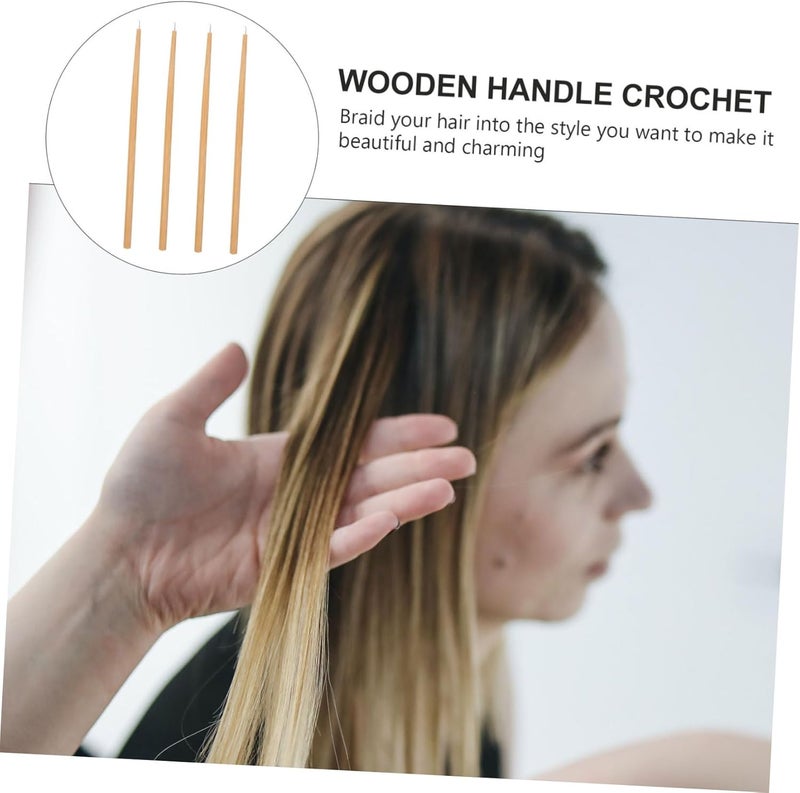 YOSADIER 4pcs Handle Hair Hook Needle for Hair Extensions and Braiding Comfortable - Crochet Tool for Easy Hairstyling Lightweight and Design - Image 3
