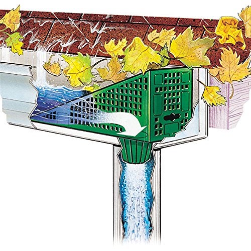 The Wedge The Gutter Guard - Wedge Eliminates Downspout Pipe Clogs from Leaves and Debris - 2-Pack (2 Pack, Green) - Image 2