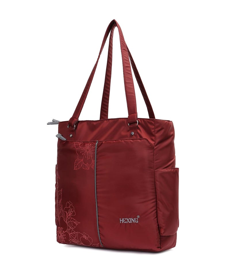 HENXING Hexing Stylish 20L Tote Bag for Women – Floral Design, Lightweight & Waterproof Large Shoulder Handbag – Durable, Elegant, Versatile for Office, Travel, College - Image 4