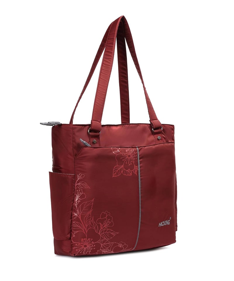 HENXING Hexing Stylish 20L Tote Bag for Women – Floral Design, Lightweight & Waterproof Large Shoulder Handbag – Durable, Elegant, Versatile for Office, Travel, College - Image 3