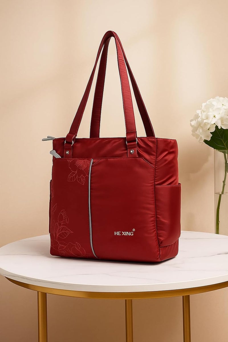 HENXING Hexing Stylish 20L Tote Bag for Women – Floral Design, Lightweight & Waterproof Large Shoulder Handbag – Durable, Elegant, Versatile for Office, Travel, College - Image 2