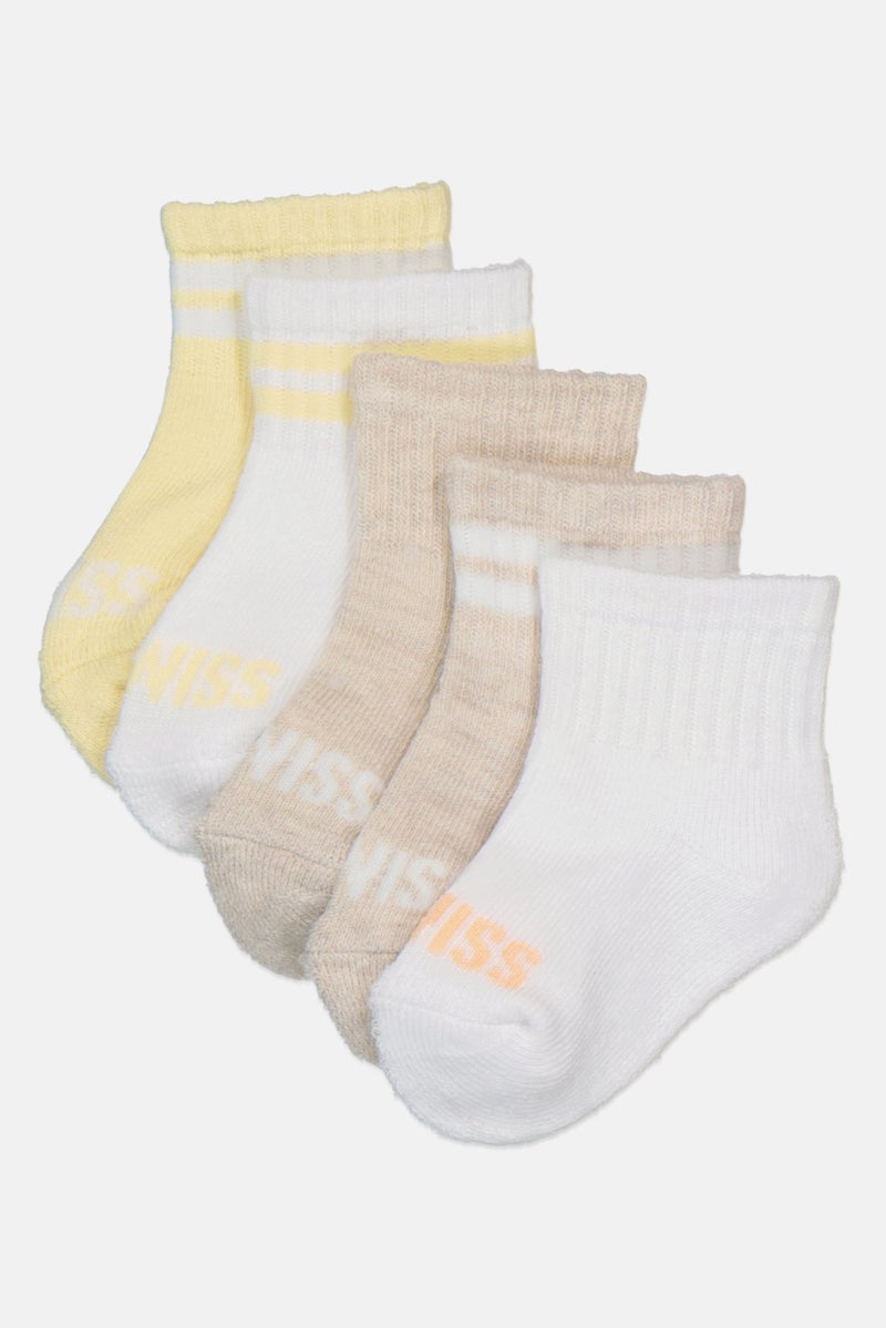 K-SWISS Toddlers Girl 8 Pairs Brand Logo Quarter Socks, Multicolor - Image 1