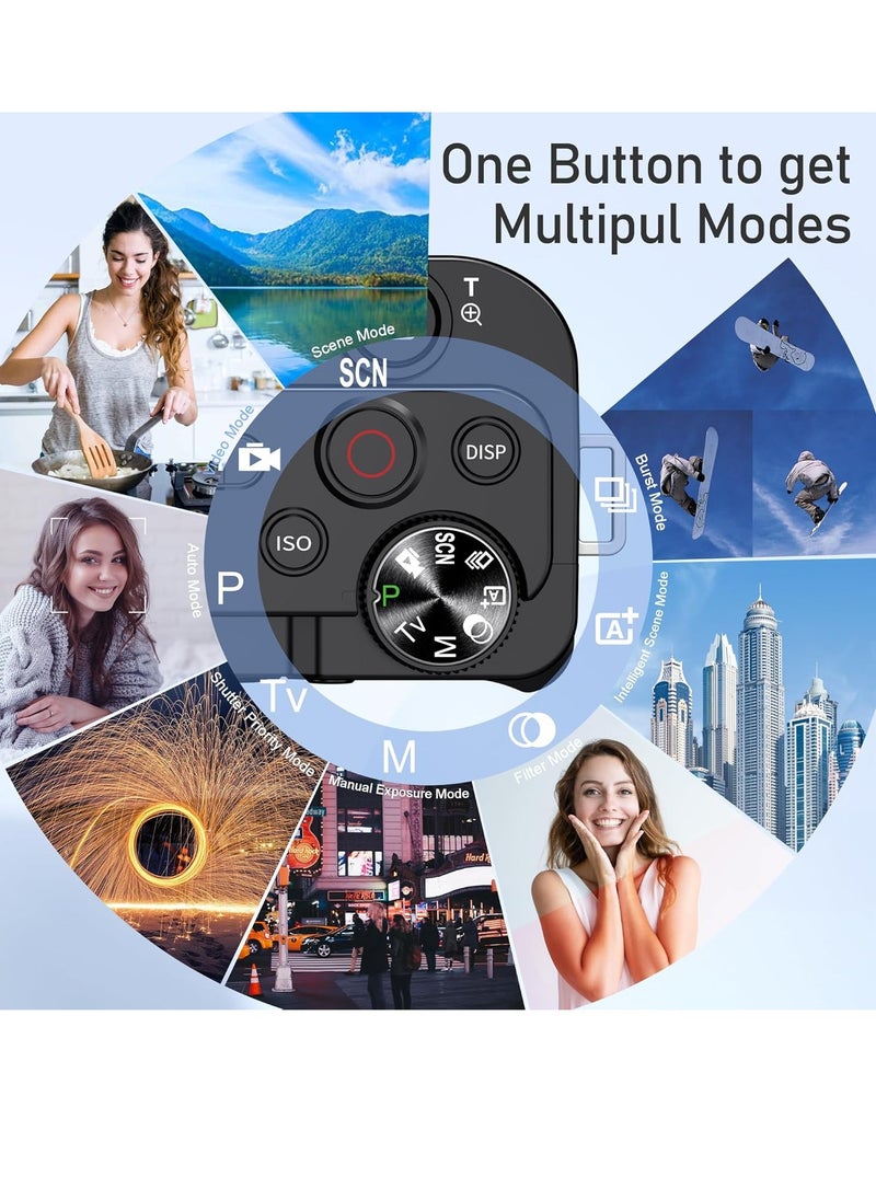 General - Photographic camera, 4K 64MP digital camera, 12x optical vlog camera for YouTube, one-click ready-to-shoot digital camera, autofocus camera, travel camera - Image 1