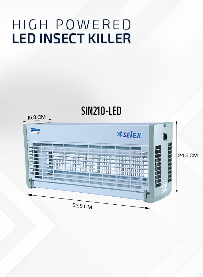 Selex LED Insect Killer with LED UV Tubes – 2*10W, Wall/Ceiling Mounted – No Spray, Safe & Economical Bug Zapper (3 Year Warranty) - Image 2