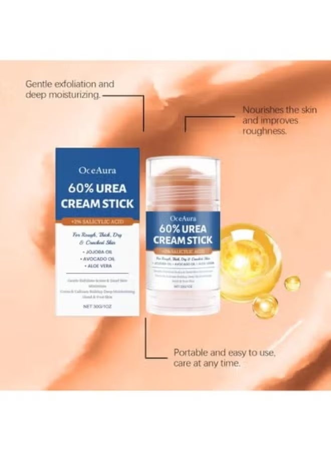 OceAura 60% Urea with 2% Salicylic Acid Urea Foot Care Stick | Moisturizing Balm for Cracked Heels & Rough Skin | With Jojoba Oil & Shea Butter & Avocado oil & Aloe Vera | Exfoliate & Nourish - Image 4
