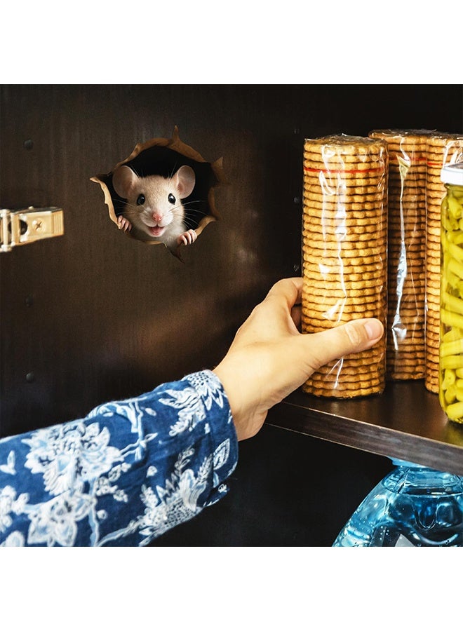 Removable Peek A Boo Mouse in Mouse Hole Decal Sticker 5.1inch with 3D Effect. Mouse Hole in The Wall Sticker,Wall Decoration, Funny Gift, Potty Training, Prank - Image 2