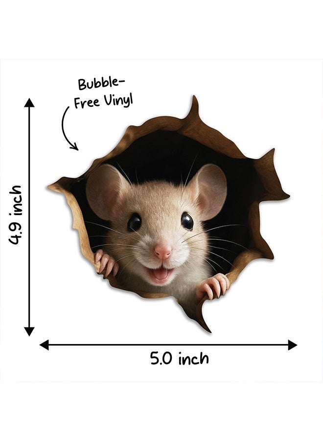 Removable Peek A Boo Mouse in Mouse Hole Decal Sticker 5.1inch with 3D Effect. Mouse Hole in The Wall Sticker,Wall Decoration, Funny Gift, Potty Training, Prank - Image 3