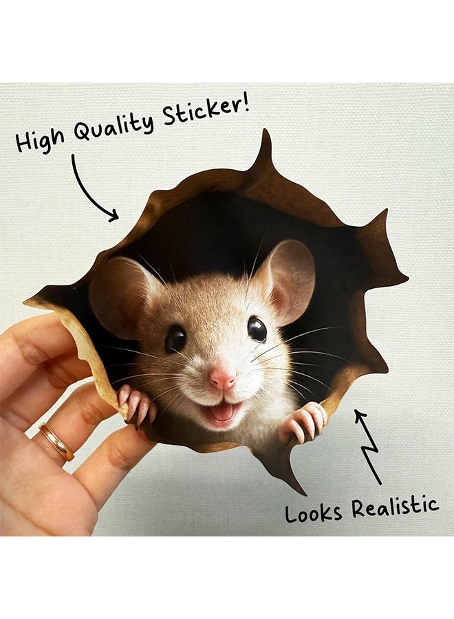 Removable Peek A Boo Mouse in Mouse Hole Decal Sticker 5.1inch with 3D Effect. Mouse Hole in The Wall Sticker,Wall Decoration, Funny Gift, Potty Training, Prank - Image 4