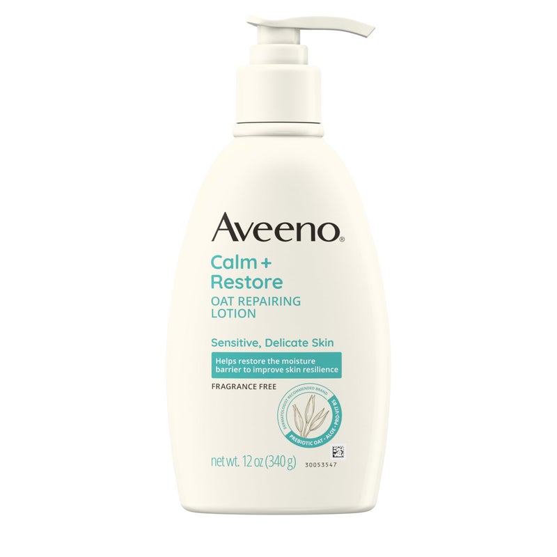 Aveeno Restorative Skin Therapy Moisturizing Oat Repairing Cream for Sensitive, Distressed, Dry Skin, with Prebiotic Oat & Aloe, Formulated without Parabens, Fragrance & Steroids, 12 oz