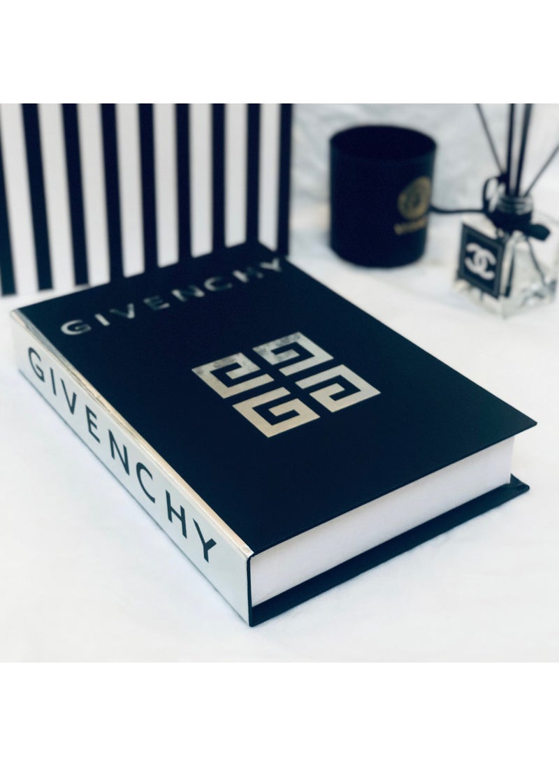 Lovely Book & Book Gıvenchy Classic Model Black & Silver Openable Decorative Book Box 27 x 19 x 4 cm  - Image 4