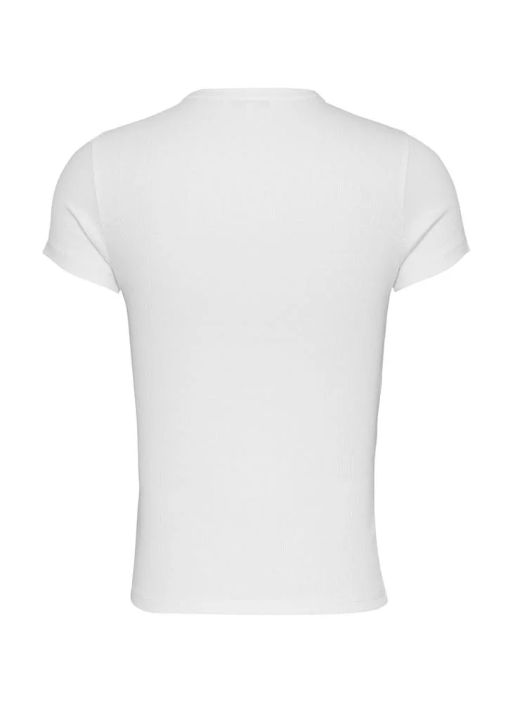 تومي جينز Ribbed Knitted T-Shirt