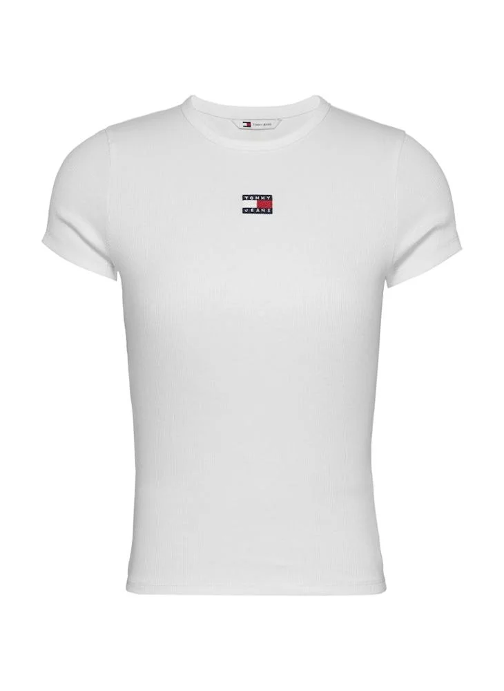 تومي جينز Ribbed Knitted T-Shirt
