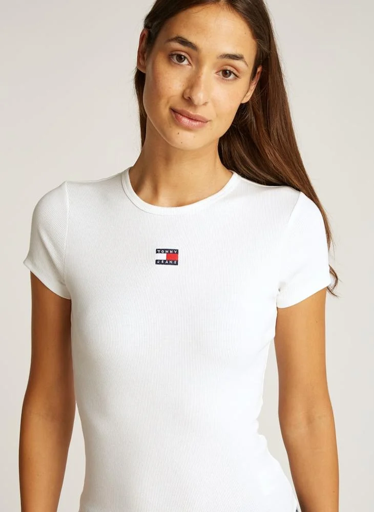 تومي جينز Ribbed Knitted T-Shirt