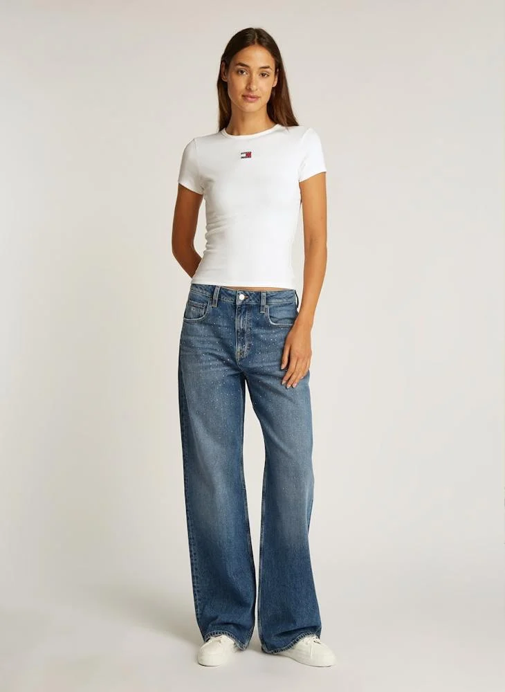 تومي جينز Ribbed Knitted T-Shirt