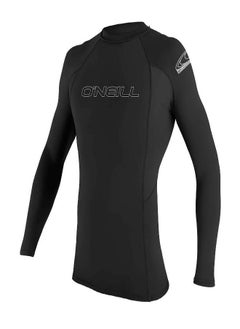 O'NEILL بدلة سباحة من O&#39;Neill للرجال بأكمام طويلة وعامل حماية من أشعة الشمس فوق البنفسجية 50+، أسود، مقاس M  - Image 4