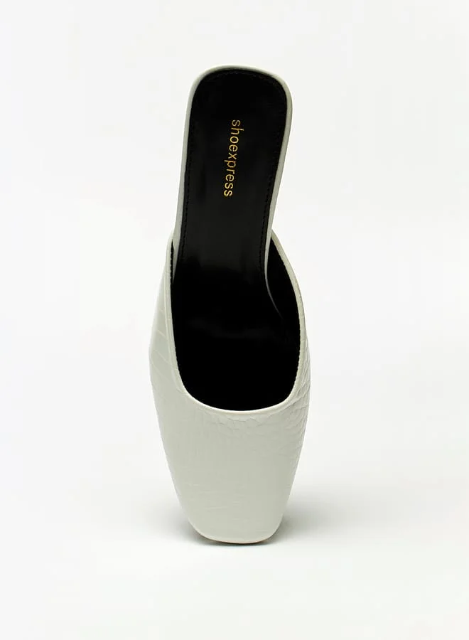 shoexpress Women Textured Slip-On Mules with Stilleto Heels