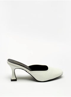 shoexpress Women Textured Slip-On Mules with Stilleto Heels  - Image 3