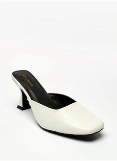 shoexpress Women Textured Slip-On Mules with Stilleto Heels  - Image 1