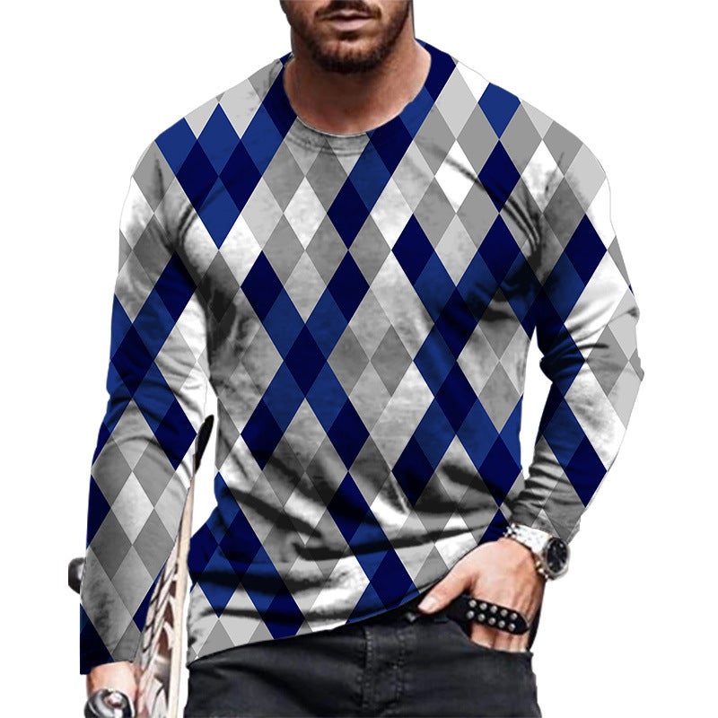 T-Shirt Men'S 2021 New Long-Sleeved Round Neck Daily Casual Men'S Pullover T-Shirt - Image 5