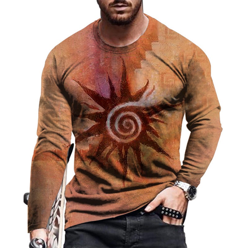 T-Shirt Men'S 2021 New Long-Sleeved Round Neck Daily Casual Men'S Pullover T-Shirt - Image 3