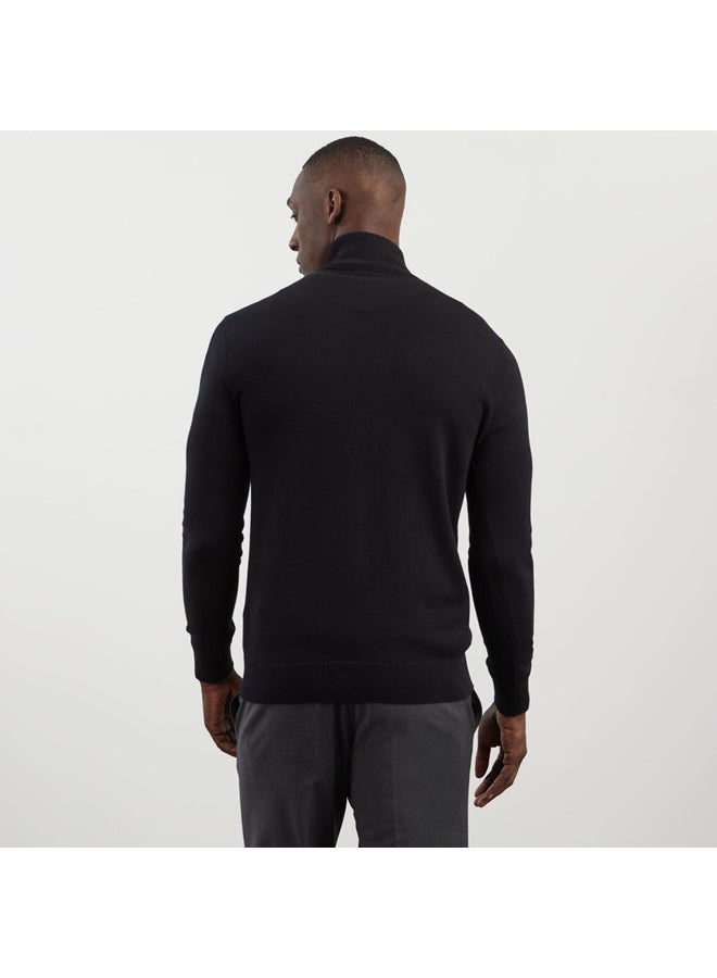 Eden Park cotton jersey jumper with trucker neck  - Image 3